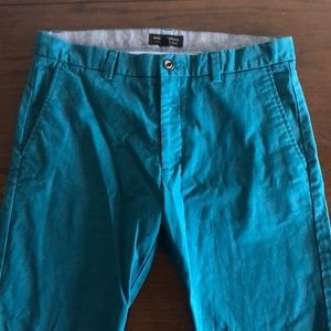 Banana Republic teal/aqua khakis 33x32